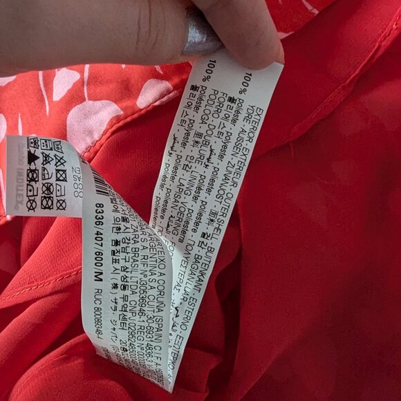 NWT Red floral dress Zara, size M - Picture 8 of 8